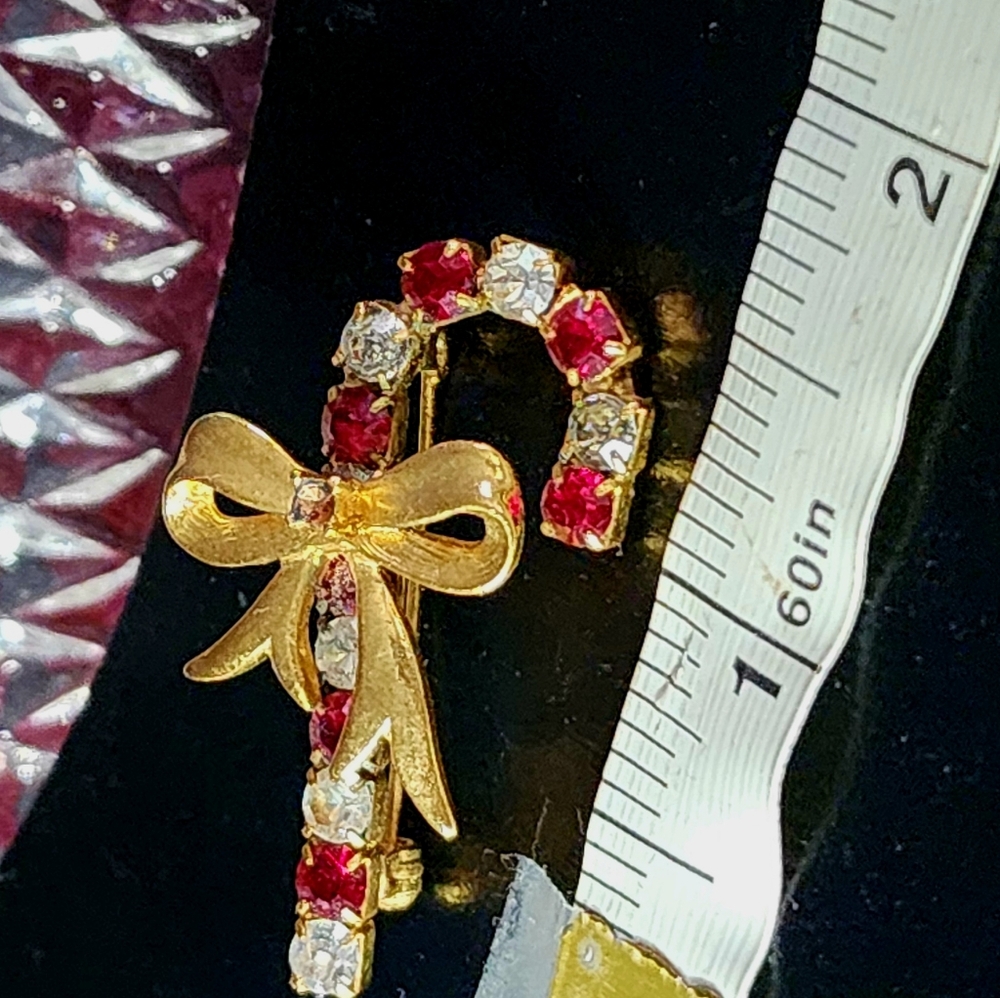 Rare Vintage Signed Eisenberg Ice Candy Cane Brooch-NWT